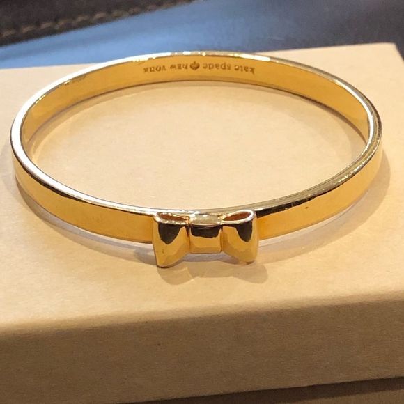 KATE SPADE Gold Bangle Bracelet With Gold Bow - Picture 6 of 9